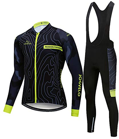 JOGVELO Fahrradbekleidung Set, Radfahren Kleidung Set Thermische Fleece für Herren MTB Fahrrad Bekleidung, XL