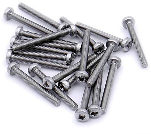 M3 (3mm x 45mm) Pozi Pan Machine Screw (Bolt) - Stainless Steel (A2) (Pack of 20)