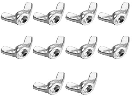 uxcell - Dadi ad ali in acciaio inox 304, torsione a mano, 10 pezzi M5 (10 Pcs)