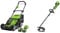 Greenworks Tosaerba G40LM41, Decespugliatore e Falce GD40BC, Soffiatore/Aspirafoglie GD40BV, Li-Ion 40 V Fino a 600 m² Flowerguard 185 km/h, Numero Giri Regolabile, 2 Batterie 2 Ah e Caricatore