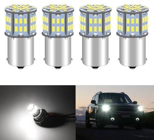 Defvnsy P21W 1156 BA15S LED Bulb Super Bright 1141 1003 1073 7506 Car Bulb Light 12V-24V 3014 54SMD Replacement Bulbs for Turn Signal Indicator Parking Reverse Light (4 Pack)