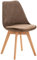 CLP Esszimmerstuhl Linares Kunststoff I Stoff I Samt I Cord I Lederoptik I Lehnstuhl Mit Holzgestell, Farbe:Dunkelbraun, Material:Samt