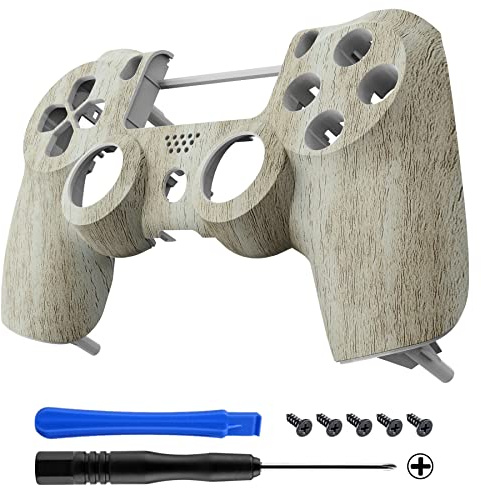 eXtremeRate Coque avant en bois de pin pour manette Playstation 4 PS4 Slim PS4 Pro Cuth-ZCT2 JDM-040 JDM-050 JDM-055 – Manette non incluse
