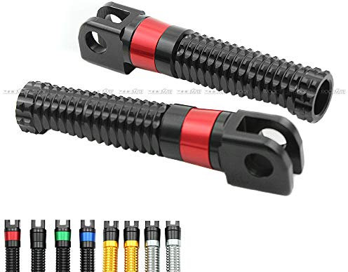 Repose-pieds avant pour moto Yamaha Fazer FZ1 2006-2015, FZ6 2004-2009, XSR900 XSR700 2017-2020 - Repose-pieds gauche droit et antidérapant en aluminium CNC pour cycliste (noir + rouge)