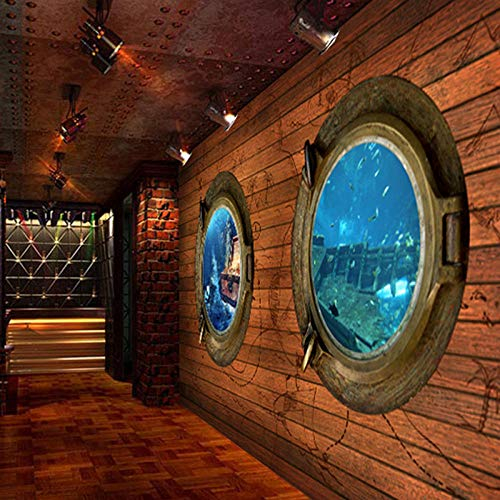 Benutzerdefinierte 3D-Stereo-Piraten-Wandtapete Retro-Abenteuer-Themenbar Restaurant Coffee Shop Vlies-Tapete Wohnkultur,400 * 280Cm