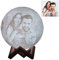 Q&K Personalisierte Fototext Benutzerdefinierte Mondlampe Nachtlicht 3D-Druck Wiederaufladbare Lampe LED Mondlicht Kinder Kinderzimmer dekorativ für Ehemann Mutter Sohn (18CM) - Weiß, Polyester