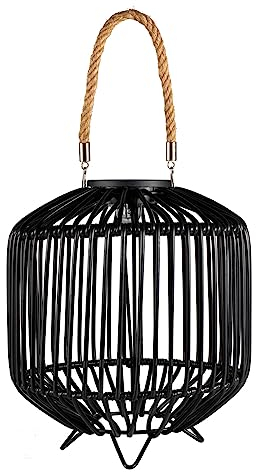Pauleen 48177 Sunshine Delight Solar-Laterne für Balkon oder Garten Schwarz, Grau Außenbeleuchtung Kunststoff, Rattan, Metall Solar 3000K