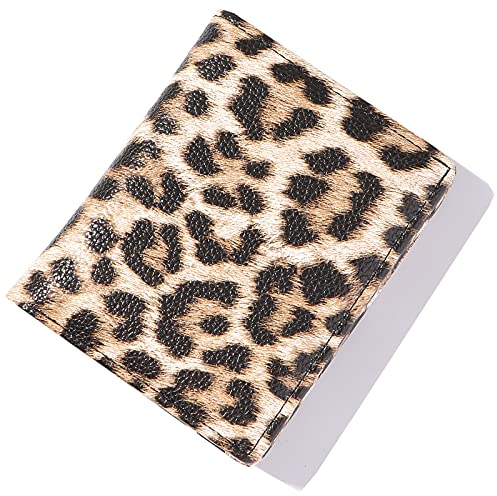 AnnabelZ Women Wallets Small Bifold Leather Pocket Wallet Ladies Mini Short Purse (Leopard)