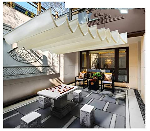 LJIANANW Filet D'ombrage Toile d'ombrage, Couverture D'ombre De Rechange, Auvent Rétractable Abat-Jour D'auvent Voile De Vague for Patio Pergola Bois Pergola Treillis Patio Plate-Forme