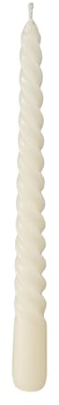 Spiralkerzen Creme/Elfenbein – 6er Set – Höhe 20 cm, Ø 2 cm – ca. 4 Std. Brenndauer – Gedrehte Stabkerzen – Für Hochzeit, Taufe, Dinner, Advent & Tischdeko
