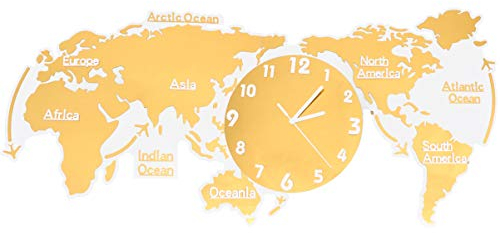 1stk Diy Weltkarte Wanduhr Wanduhren Groß Weltkarte Uhr Vintage-wanduhr Weltkarte Wanddekoration Große Alte Weltkartenuhr Kartendekoration Wanduhr Weltkarte Haushalt 3d Nachtlicht