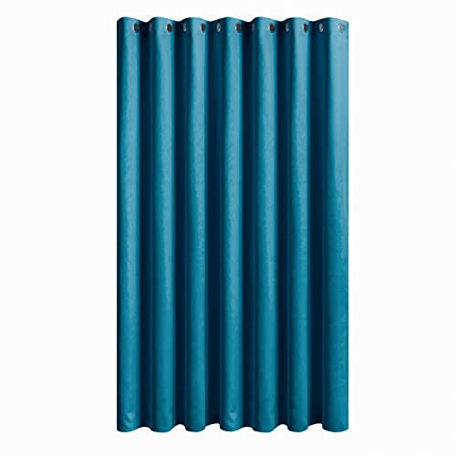 Topfinel Teal Eyelet Curtain Blackout Curtains for Bedroom, Thermal Curtains for Living Room, Door Curtains 90x90 (W228 x L228 CM,1 Panel)