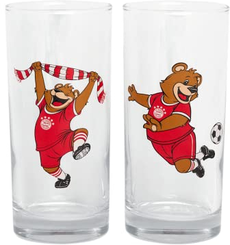 FC Bayern München Glas I Berni I 2er-Set I Kinder I 0,3 l I Fußball
