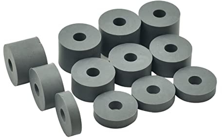 Hawkeng 6mm (M6) Soft Rubber Spacers Standoff Washers Shore A 45 (12 Pack) 4 x 15mm, 4 x 10mm, 2 x 5mm – Grey