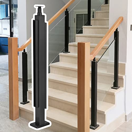 VIZET Glas Geländerpfosten Glashalter Edelstahl Glas-Geländerpfosten, 60/80/100/120/140/150 cm Hoch Heavy Duty Pool Zaunpfosten, Für Glasstärke 10/12 Mm (Size : 90cm/35.4inch)