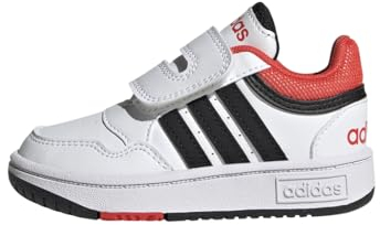 adidas Hoops Shoes, Zapatilla de deporte Unisex niños, Cloud White Core Black Bright Red, 30 1/2 EU
