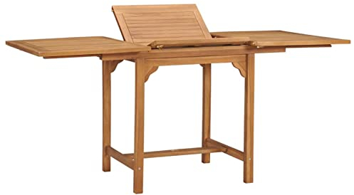 Chusui Mesa de jardín Extensible, Mesa Jardin Exterior, Mesa Terraza, Mesa Exterior, Mesas Terraza Y Jardín, Mesa Auxiliar Jardin, Madera Teca Maciza (110-160) x80x75cm