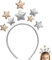 VZXQX Weihnachten Sterne Haarreifen, Haarreif Glitzer Gold Silber Sterne Stirnband für Damen Mädchen, Weihnachten Haarschmuck Stern Haarband für Geburtstag Party Festival