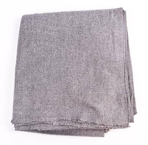 yanopurna Kaschmirdecke – Handgewebte Sofaüberwurf Decke aus 100% Kaschmirwolle – 135 x 270 cm Weiche und gemütliche Dunkelgrau Kuscheldecke für Couch und Stuhl – Hergestellt in Nepal