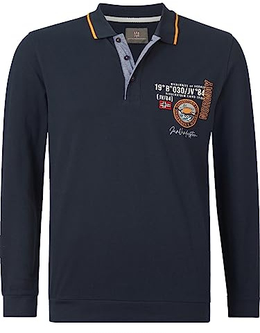 Jan Vanderstorm Herren Langarm-Poloshirt Loki | | Polohemd mit langem Ärmel | reine Baumwolle | große Größen L-7XL