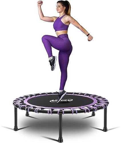 Newan 40 Silent Mini Trampoline Fitness Trampoline Bungee Rebounder Jumping Cardio Trainer Workout for Adults-Max Limit 330lbs