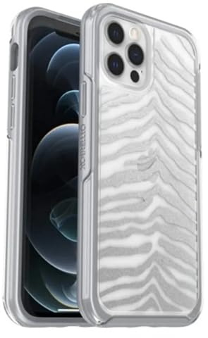OtterBox iPhone 13 Pro (Only) - Symmetry Clear Series Case - Zebra Silver - Ultra-Sleek - Wireless Charging Compatible - Raised Edges Protect Camera & Screen - Non-Retail Packaging