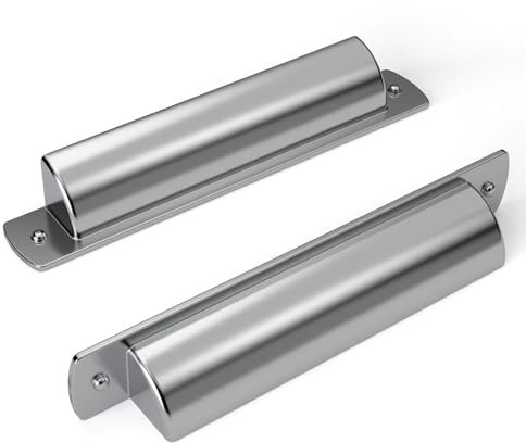 Asidrama 10 Pack 3.75 Inch(96mm) Polished Chrome Kitchen Cabinet Handles, Cabinet Cup Pulls Kitchen Cabinet Hardware for Cupboard Drawer Pulls