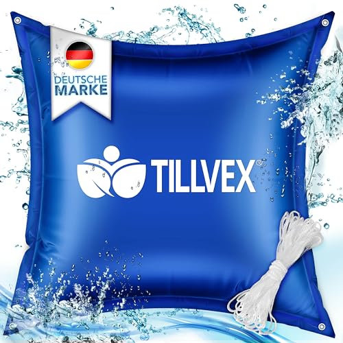 tillvex® Lot de 6 coussins de piscine pour l'hiver XXL 120 x 120 cm | Coussins d'air avec kit de réparation - Coussins d'hiver avec valve de sécurité - Double couture
