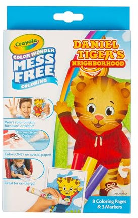 Crayola Color Wonder, Daniel Tiger's Neighborhood, 8 Mess Free Malvorlagen und Marker Kinder Indoor-Aktivitäten zu Hause, Geschenk für Alter 3, 4, 5, 6