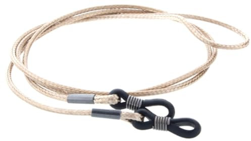 Elegantes, dünnes Brillenband HOLDY mit Silikon - Endschlaufen und Wachsschicht Beige
