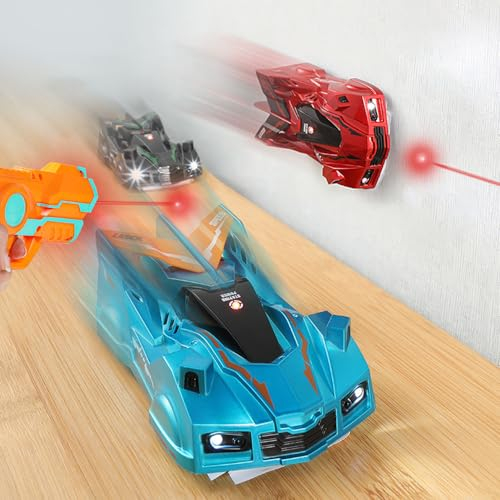 OBEST Laser Voiture d’Escalade Murale, Electrique Zero Gravity Voiture d'escalade, Infrarouge Suivi Induction Voiture Telecommandé pour Enfants, Pivotante à 360 ° Voiture, Cadeau pour Garçons Filles