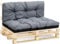 Amazinggirl Palettenkissen Outdoor Kissen Set: Rückenkissen 40x120 cm und Sitzkissen 80x120 cm - Auflagen für Paletten Europaletten Palettensofa und Palettenmöbel Palettenpolster Grau