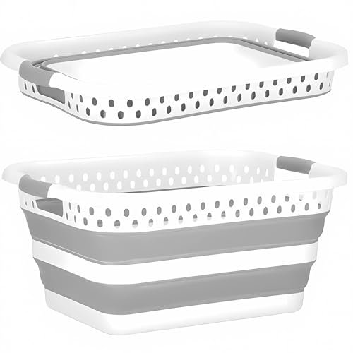König Design Wäschekorb faltbar - 41 Liter & Universelle Nutzung I Zusammenklappbarer faltbarer Wäschekorb faltbare Wäschekörbe I Laundry Baskets Wäschewanne - Mehrzweck-Wäschebehälter