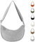 LOCCY Crossbody Bag Damen Cord, Halbmond Tasche Damen Cord, Einfarbige Halfmoon Bag Kord mit Verstellbarer Schultergurt für Frauen Reisen (Grau)