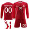 Generisch Personalisiertes Fußball Trikot für Kinder und Erwachsene, Langarm T-Shirt Set mit Namen, Nummer, Team-Logo, Schwarz, S-3XL