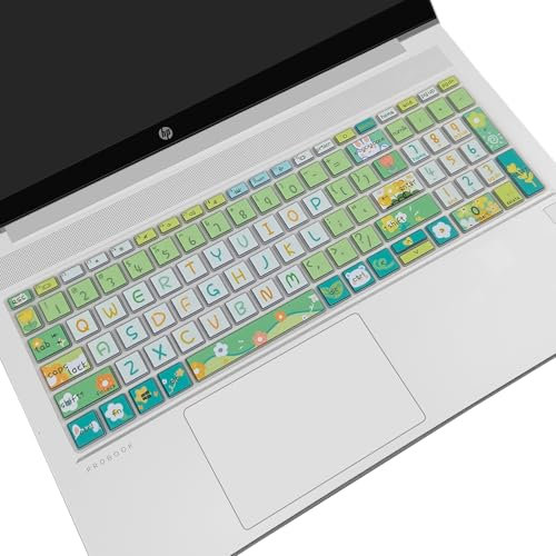 Cute Keyboard Cover for 15.6 inches HP ProBook 450 G8 G9 G10 / ProBook 455 G8 G9 G10 /ProBook 650 G8/HP Zbook Power G8 G9, Silicone Keyboard Skin, US Layout (Cute Flowers)