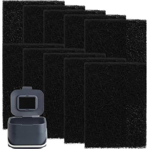 10 Pieces Activated Carbon Filters Compatible with Joseph Joseph Food Caddy, Replaceable Rectangle Compost Bin Carbon Filters Pad for Kitchen Compost Bin Food Waste Caddy
