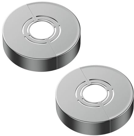 2 Pcs Radiator Valve Covers - Pipe Collar Hole Collars, Wall Pipe Tube Covers for Kitchen, Office or Toilet