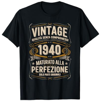 86° Compleanno 86 Uomo Anni Retro Vintage 1940 Regalo Maglietta