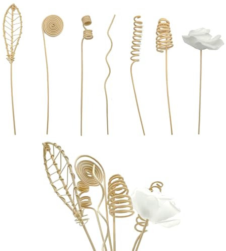 Niuhong 14 Pcs Duft Duftstäbchen Blumen Diffuser Sticks Dekoration Ersatz Aroma-Diffusor-Sticks Holz Diffusor Stöcke Rattan Duftverteiler-Stäbchen Raumduft Stäbchen Büro Zuhause SPA (A)