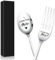 OWill 2 Pcs Engraved Fork and Spoon Set - ‘Love You More’ - Personalised Stainless Steel Cutlery with Black Gift Box - Ideal for Valentine's Day, Boyfriends or Girlfriends