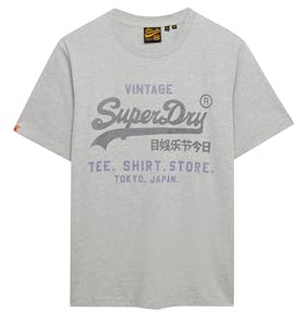 Superdry Herren Vintage Logo Heritage Relaxed T-Shirt College Grau Meliert XL