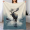 AAPZY Elch Fleece Decke, Extra Weiche Flauschige Kuscheldecken, Leichte, Gemütliche Flannel Sofadecke/Couchdecke Für Erwachsene, Wohndecke （100×130cm）
