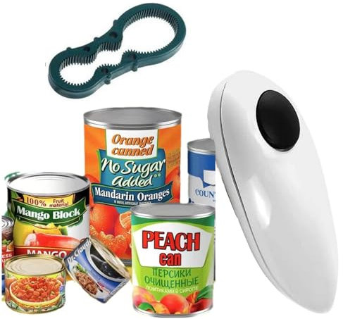 Ouvre-boîte électrique, Ouvre-Boîte Electrique à Bord Lisse One Touch, Gadget de Cuisine à Ouverture Ouvre-bocal Automatique Mains Libres avec Moins d'efforts pour les Cuisiniers