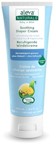 Aleva Naturals Windelcreme – 100 % natürliche Inhaltsstoffe – Mit Bio-Sheabutter, Aloe Vera & Calendula – Sanfte Pflege bei jedem Windelwechsel – Für empfindliche Babyhaut – Vegan – Made in Canada