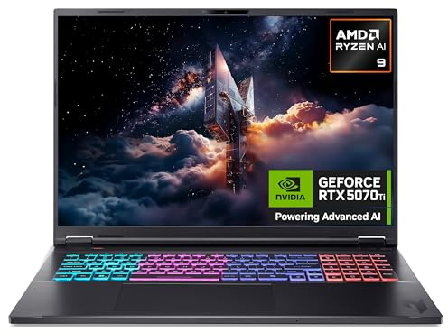 Acer Nitro 18 AN18-61 Gaming Laptop - AMD Ryzen AI 9 365, 32GB, 1TB SSD, NVIDIA GeForce RTX 5070Ti, 18 WQXGA 165Hz, Windows 11, Black