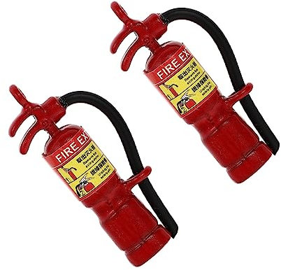 Yardwe 2piezas De Mini Extintor De Incendios Extintores Miniatura De Accesorios para Casa De Muñecas para y De Juguete