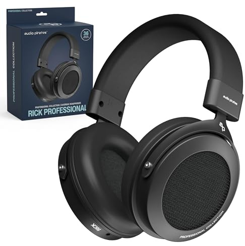 audio pirates Rick Professional Over-Ear Studio hörlurar – hörlurskontakt med fodral, HiFi-ljud, 3 m kabel & 6,3 mm adapter – studiohörlurar, HiFi-hörlurar, jackkontakt (1)