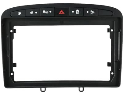 Marco de panel de radio de coche de 2 DIN de 22,8 cm para Peugeot 308 408 2008 2016, adaptador de moldura de fascia estéreo, negro mate