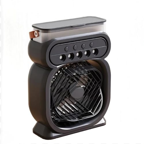 Air Conditioning unit, 4 in 1 Personal Mini Cooling Fan with Water Mist Spray, 3 Speeds Evaporative Air Cooler, Small Humidifier Desk Fan, Black.. USB.